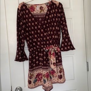 3/4 Sleeve Romper w/ Pockets